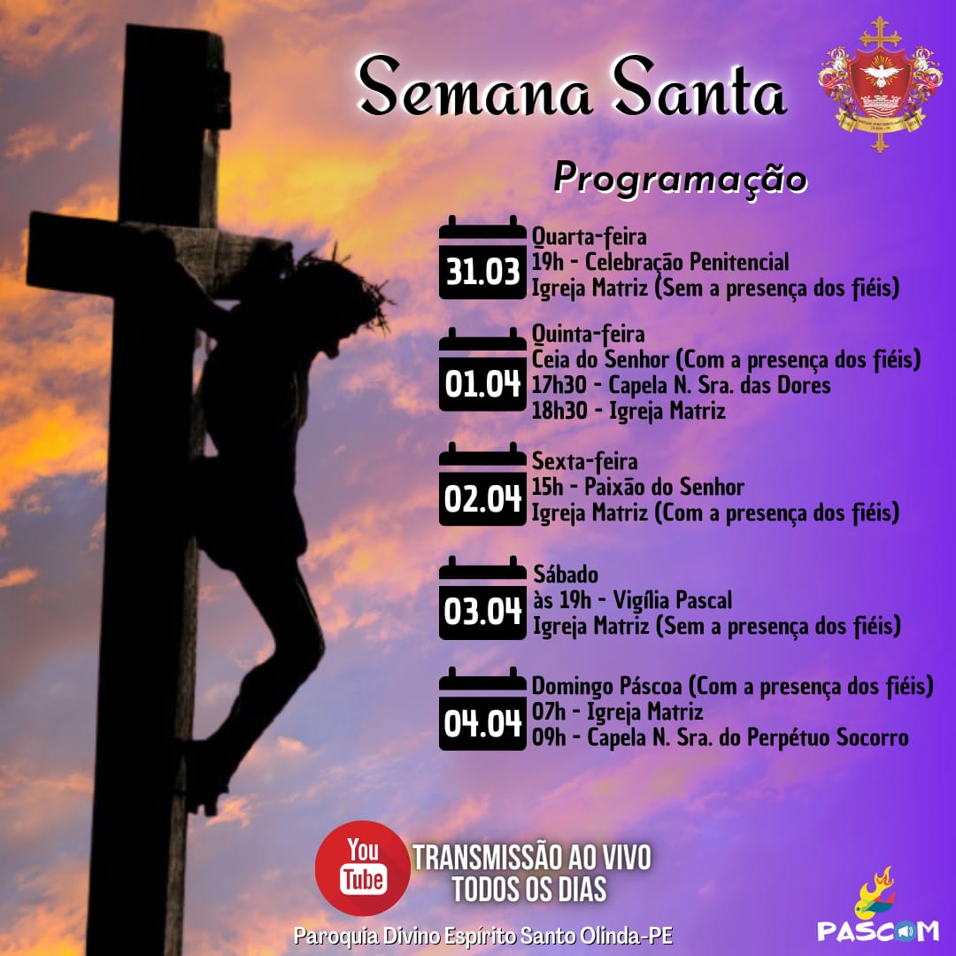 Confira a programação da Semana Santa na Catedral e nas paróquias da