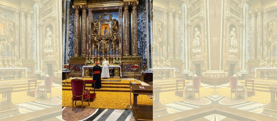 Papa reza na Santa Maria Maior por sua viagem à Ásia